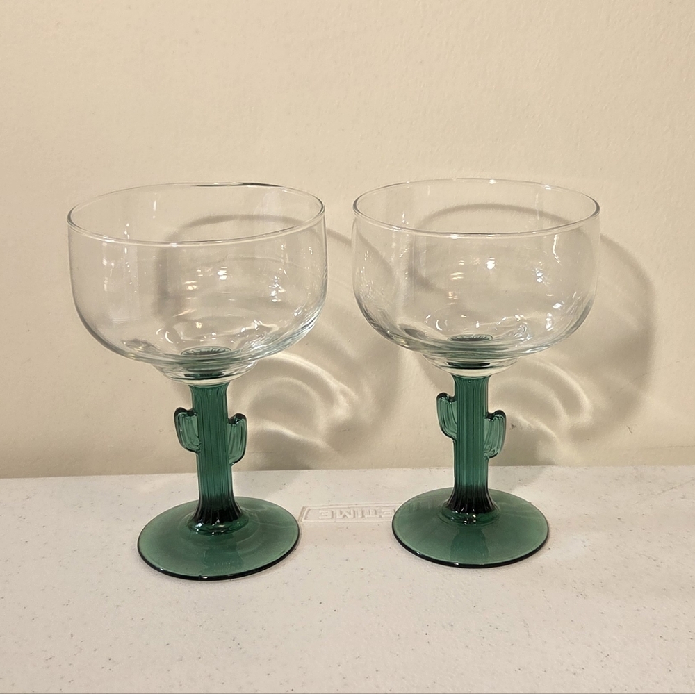 Libbey Set of 2 Cactus Margarita Glasses